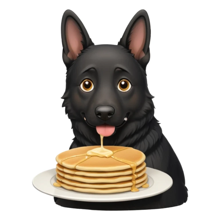  black German shepherd with droopy ears with oancakes sticker