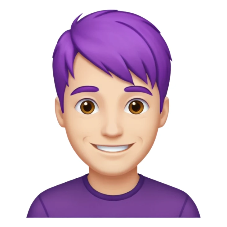 man with purple hair sticker