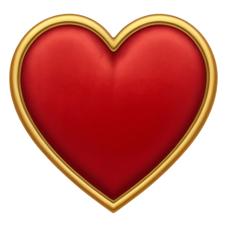 heart with a velvet texture and gold trim sticker