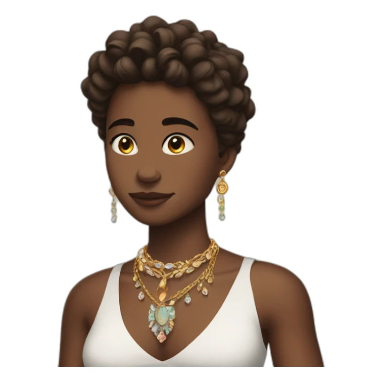 a 21 years old character with jewelry sticker