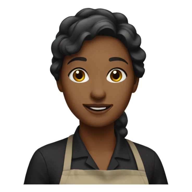 woman wearing black apron sticker