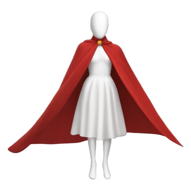 faceless white mannequin flying red cape without hood sticker