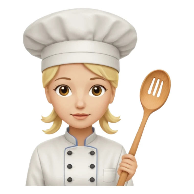 Mujer rubia cocinera con el fondo blanco sticker