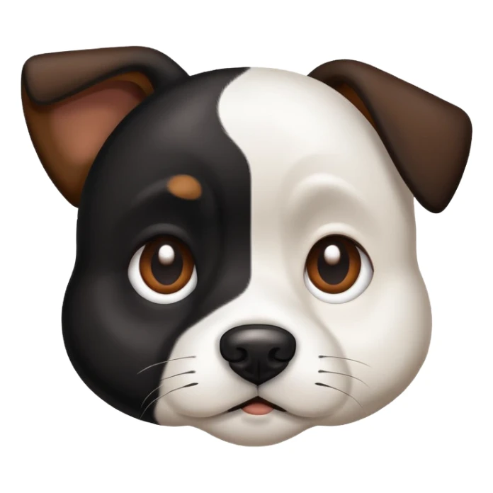 Black and white dog with brown over one eye with a precocious look sticker