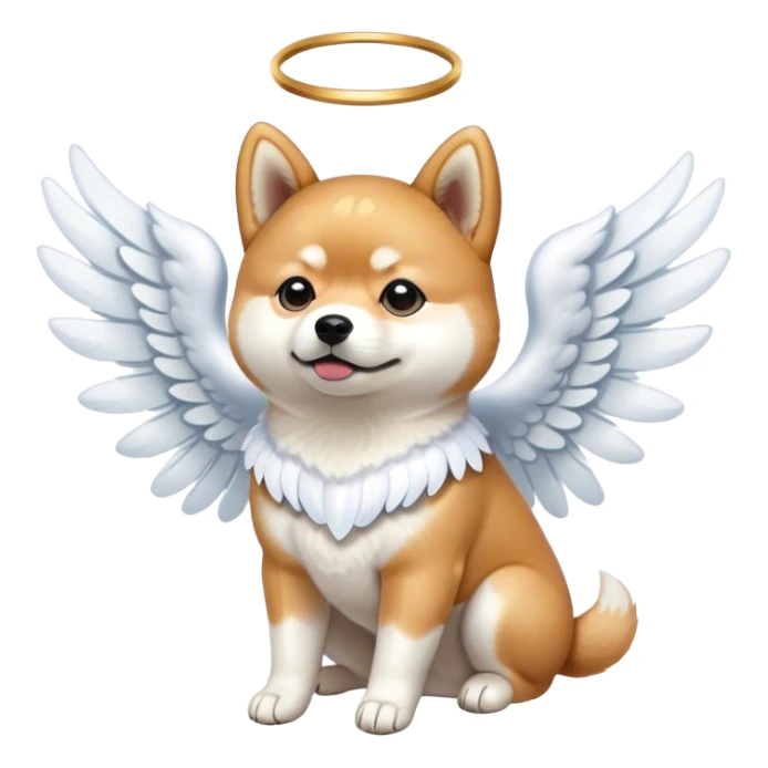 Shiba inu with angel wings  sticker