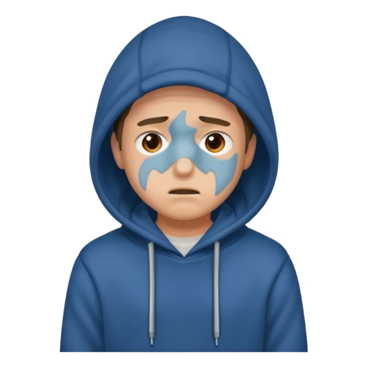 mach mir einen gestressten jungen typen in hoodie der nicht glücklihc aussieht sticker