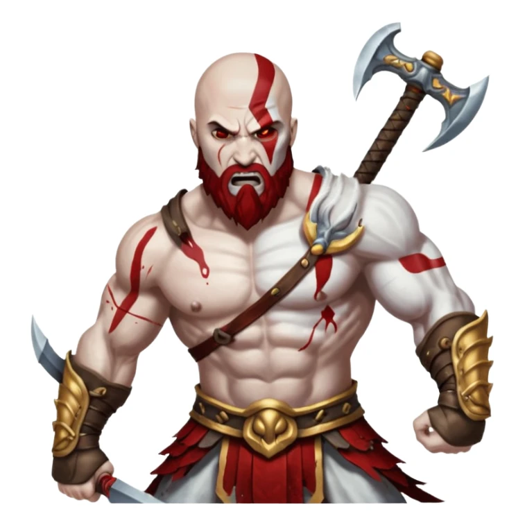 Kratos fighting zeus whit blades of chaos sticker