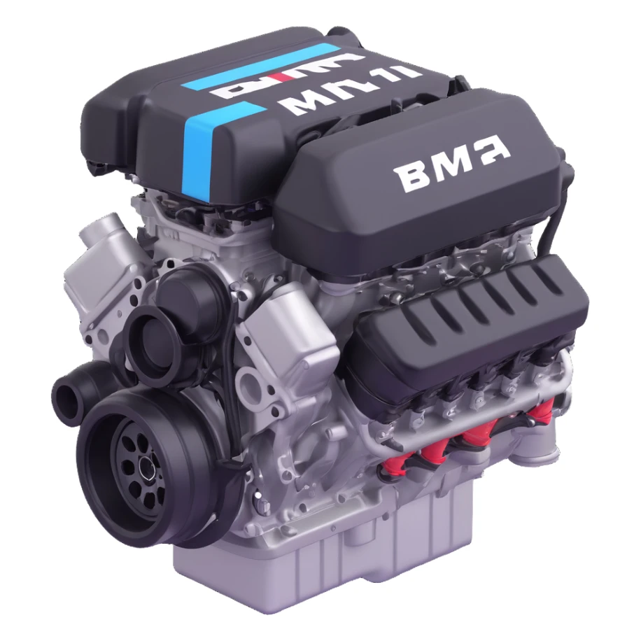 BMW M12 Formula 1 engine, 3D emoji style, shiny sticker