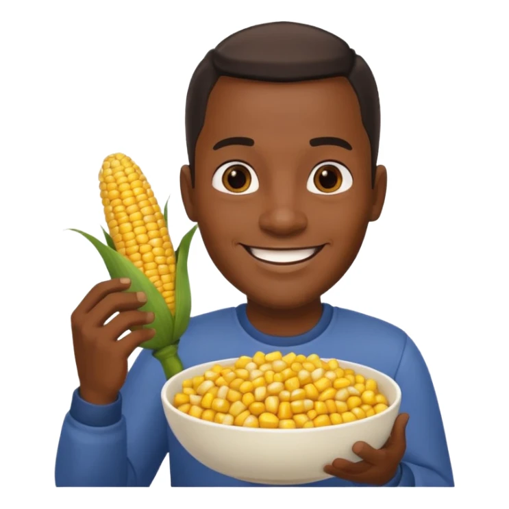 BLACK MAN HOLDING AN COOK CORN BOWL sticker