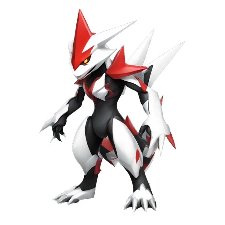  Cool Edgy Futuristic Black White Red Zangoose-Digimon-Mecha full body sticker