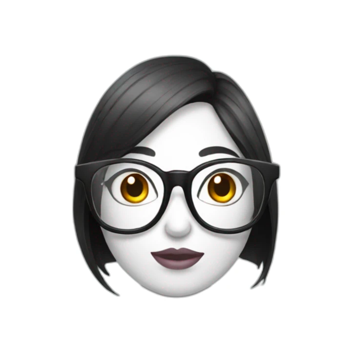 female duck wearing glasses with dark hair sticker