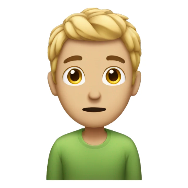 guy with hair thinking with his hand on his chin  sticker