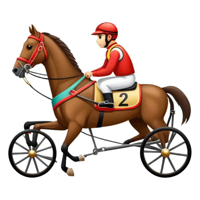 Harness racing with modern sulky behind horse with driver in it sticker