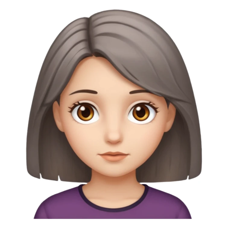 girl with brown and gray hair and hazel eyes sticker