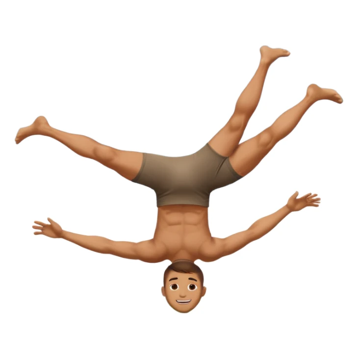 Naked man cartwheel sticker