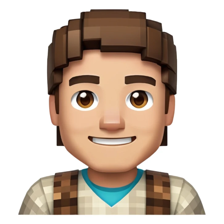 crea un emoji de steve de minecraft solo su cabeza  sticker