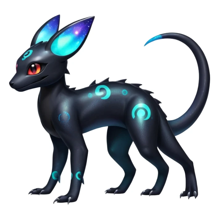 Nebulae Salandit-Umbreon-Fakémon-hybrid-creature (full body)  sticker
