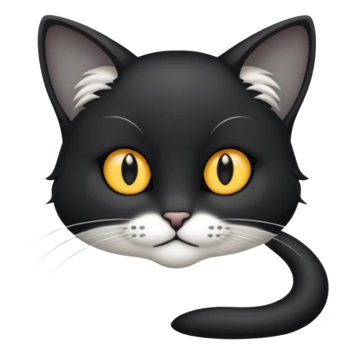 Chat noir et blanc tapant une souris grise sticker