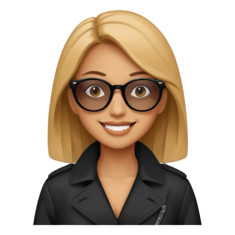 woman in black trenchcoat and sunglasses sticker