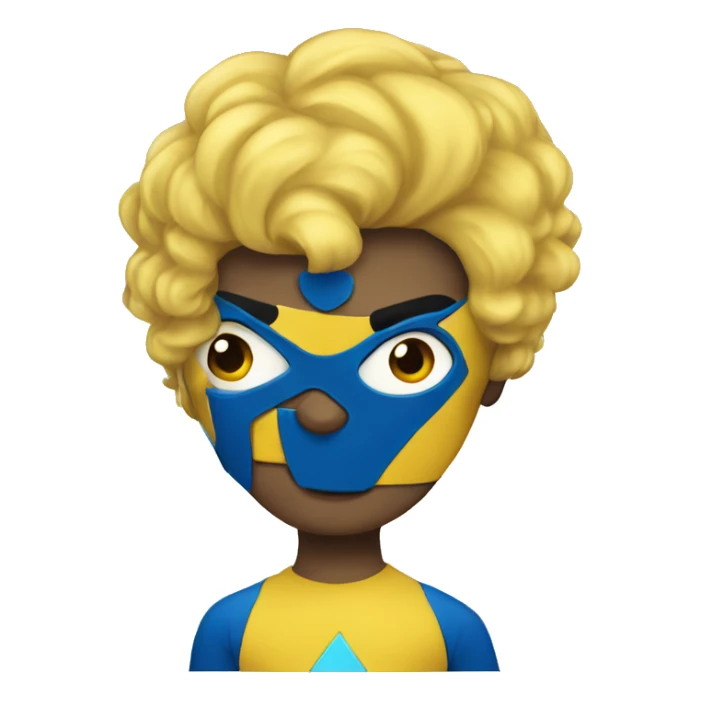Yellow blue  Superhero Dark hair sticker