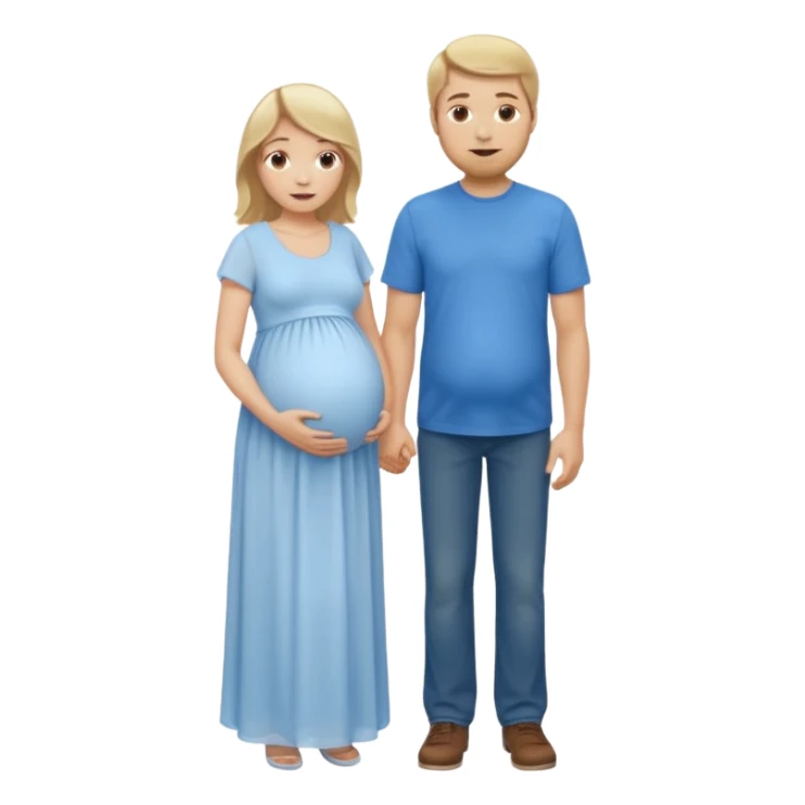 Pregnant blonde with brown haired husband sticker
