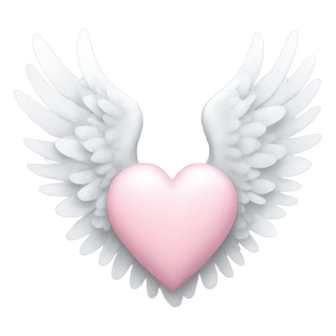 pastel pink heart with white wings sticker