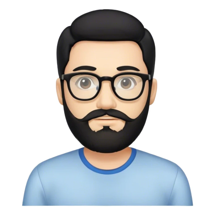 cybersecutiry guy, with beard, black hair, and glasses sticker