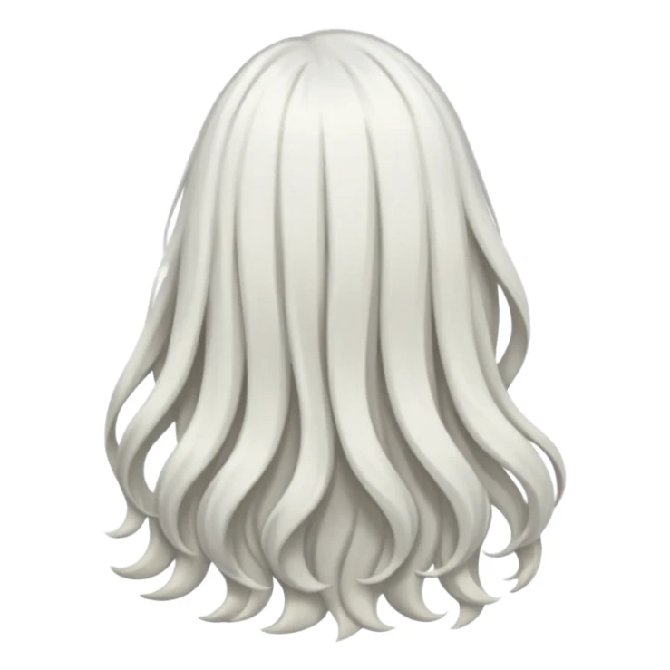 back view of white hair sticker