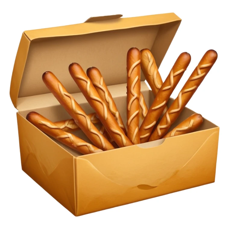 Pretzel sticks on food paper box sticker