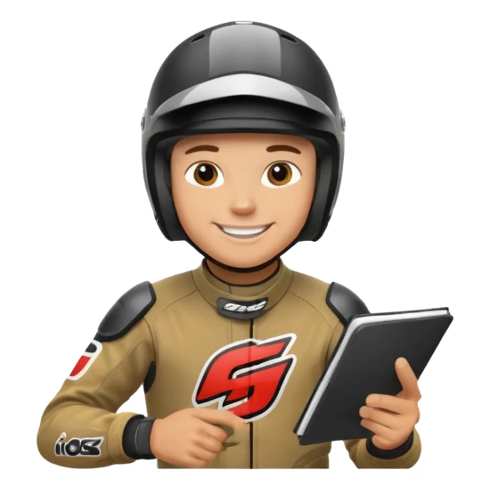 dirtbike rider signing autographs sticker