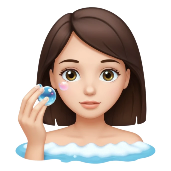Brunette girl washing her lashes sticker