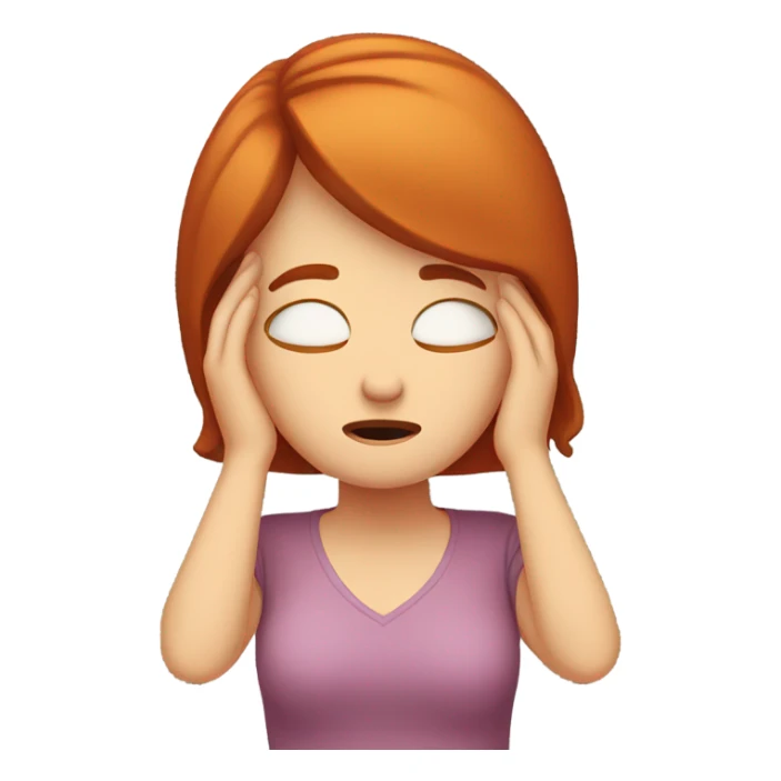 Red haired woman face palm sticker