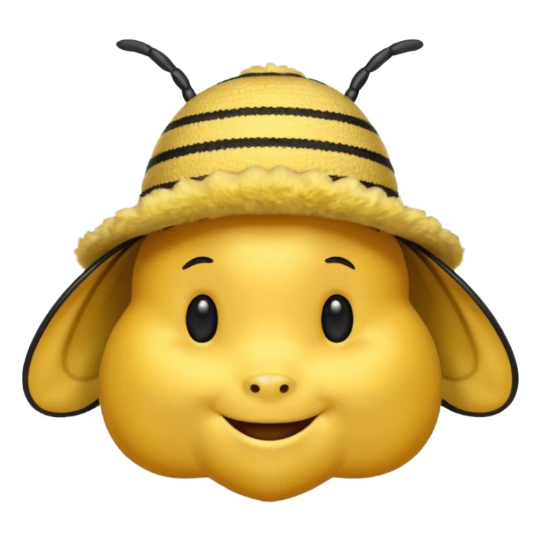 draw iOS emoji Bee, but with iOS emoji gentle hat sticker