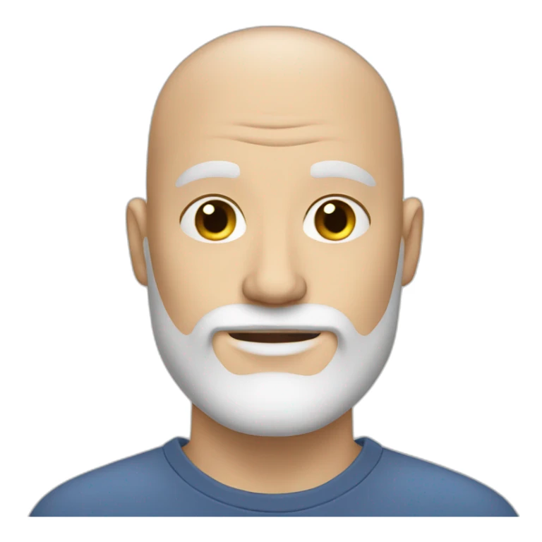 White man whit beard and no hair sticker