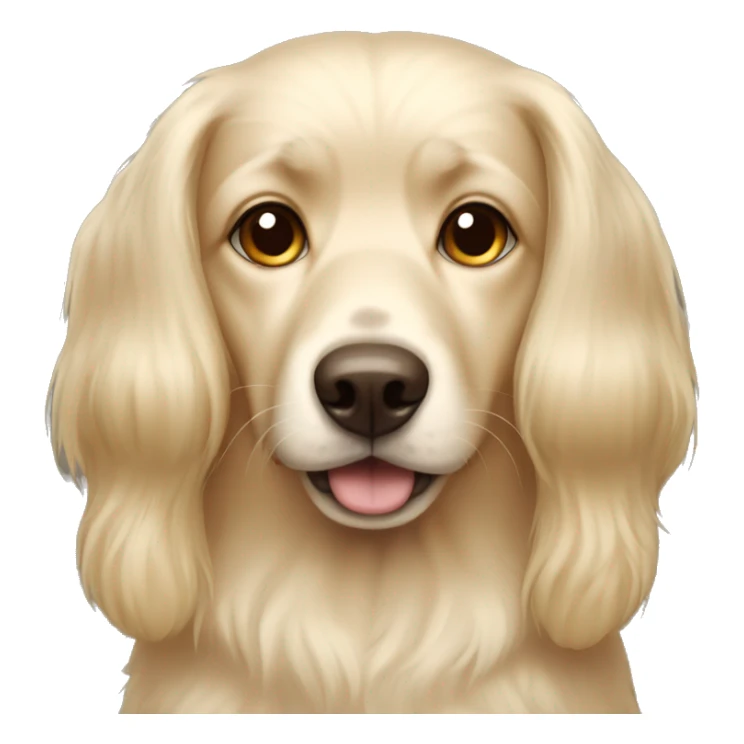 blonde dog with brown eyes and long hair sticker