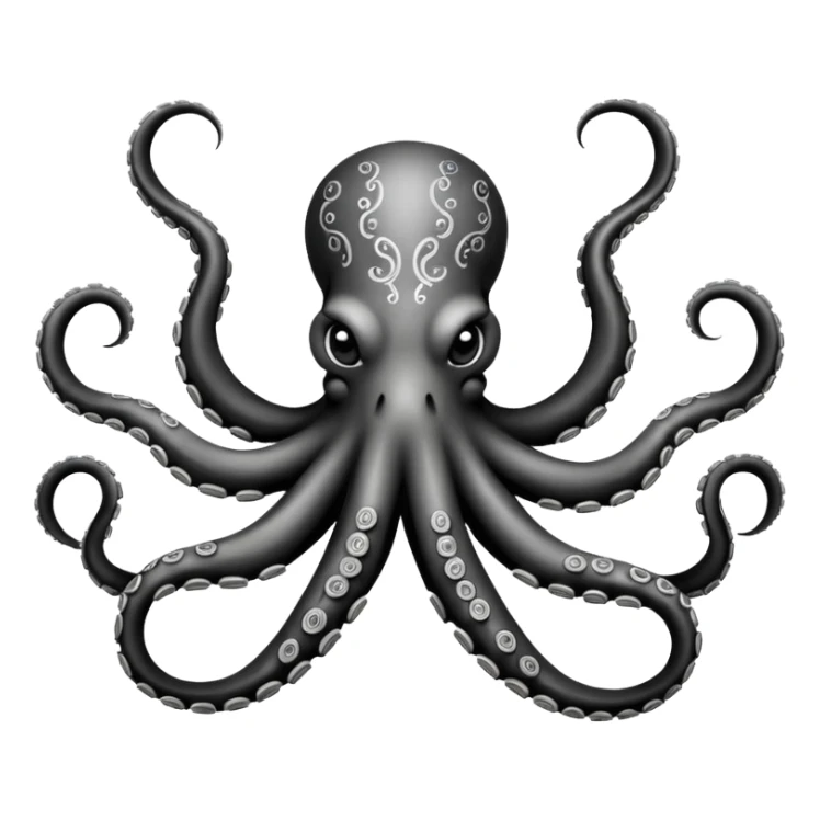 Black and white octopus tattoo  sticker