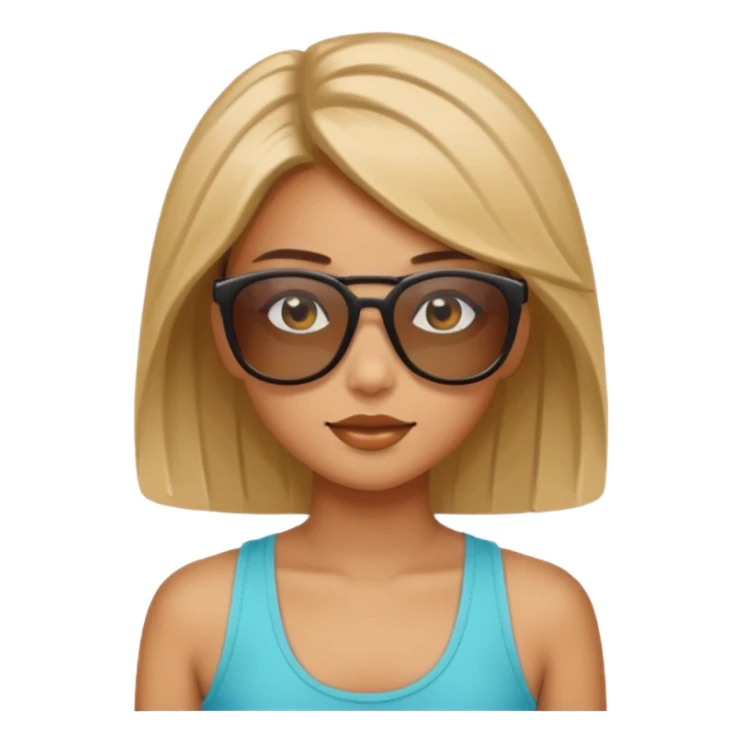 girl with sunglasses above her head sticker