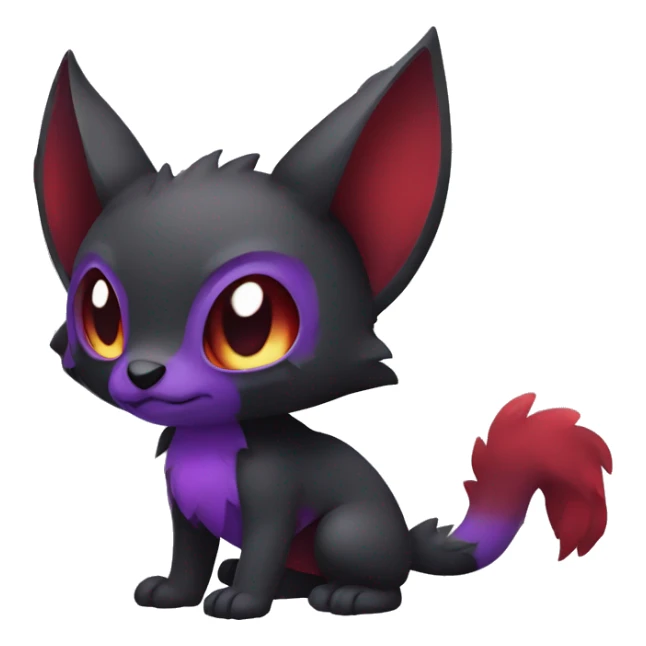 Cute cool dark black red purple animal hybrid Fakemon full body sticker