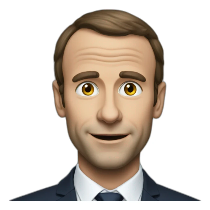 Macron avec une tête de reptilien sticker