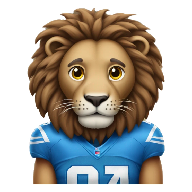 A lion wearing a Detroit Lions jersey  sticker