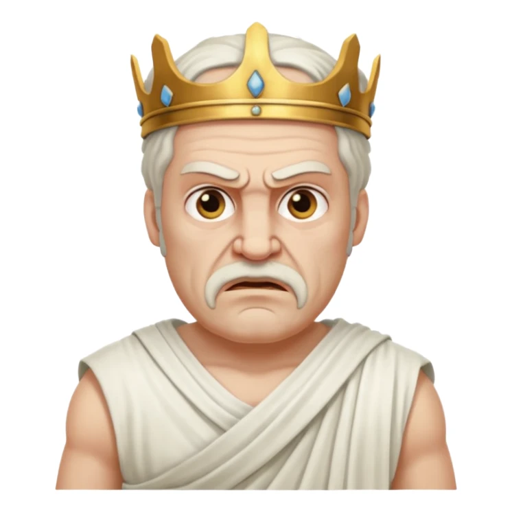 evil ancient greek king with toga ugly sticker
