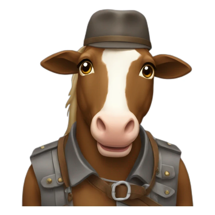 Chat qui fait un câlin  avec un cheval  sticker