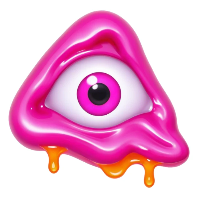 gummy pink neon melted eye sticker
