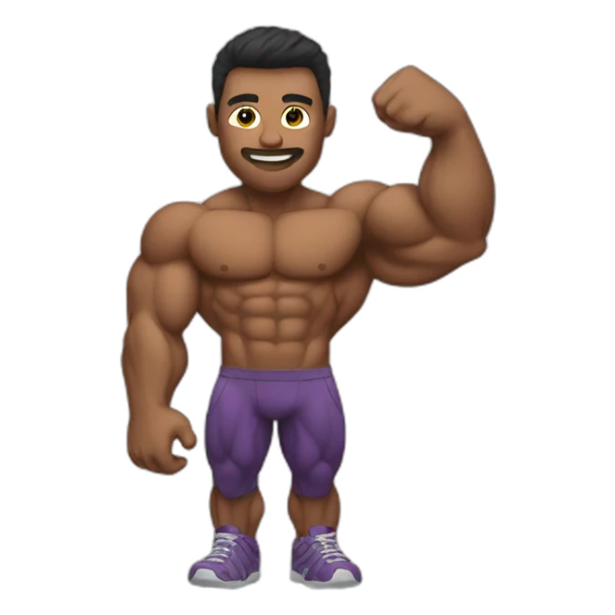 muscular life like bro holding phone sticker