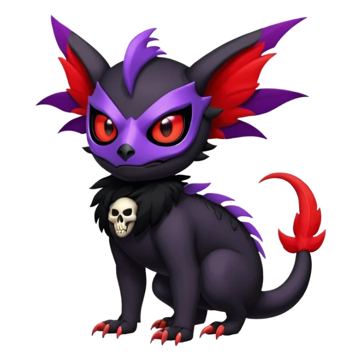 Salandit-Noibat-Litten-Hybrid with a skull-mask (Full body) sticker