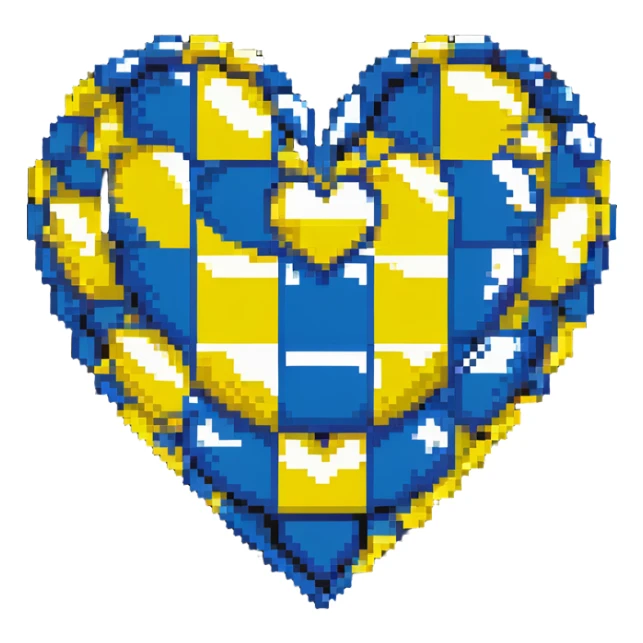 Ukrainian flag heart sticker