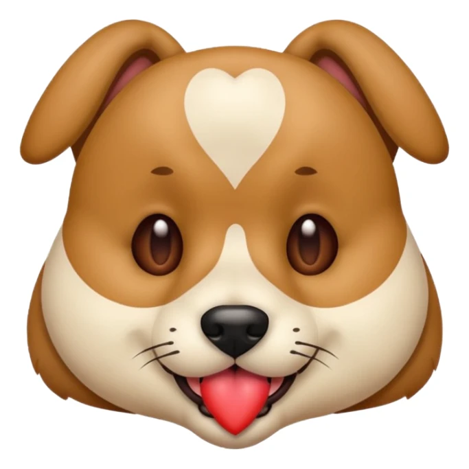 Dog heart eyes with tongue out  sticker