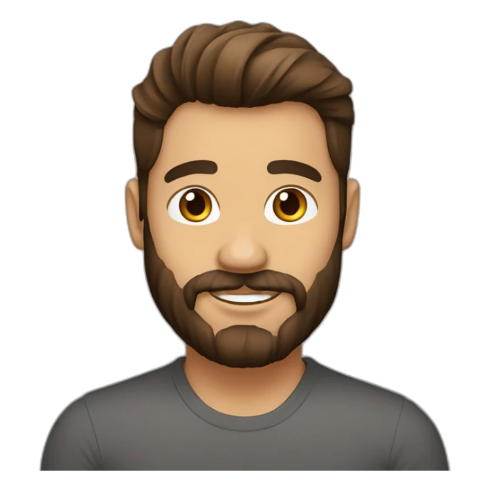 cliente con barba y cabello de largo mediano color castaño sticker