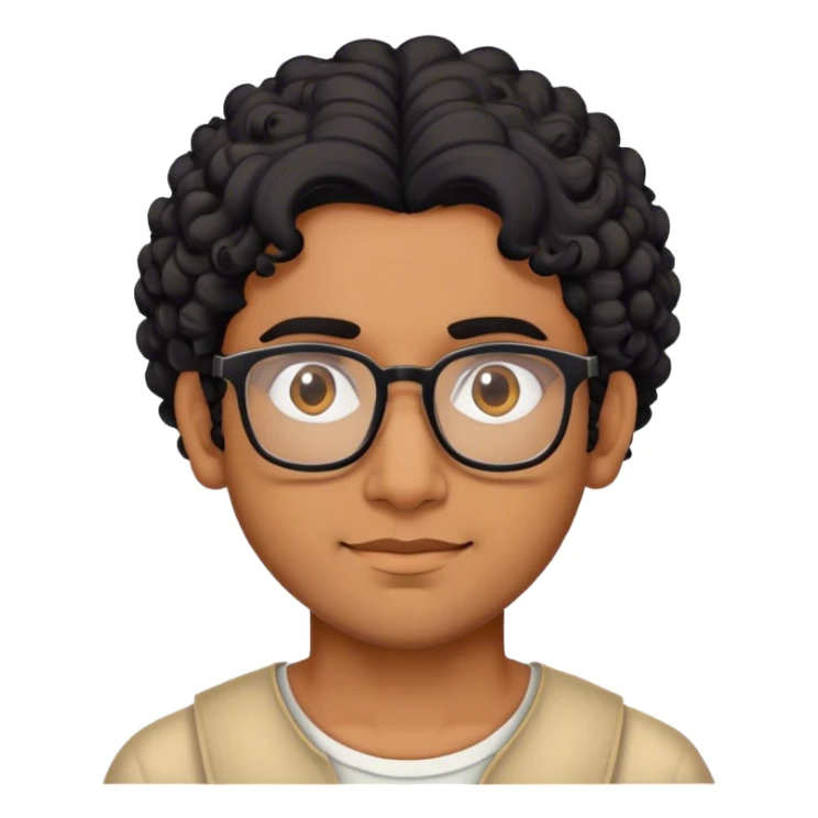 Brahmin indian guy with glasses, curly black hair, and brown skin sticker
