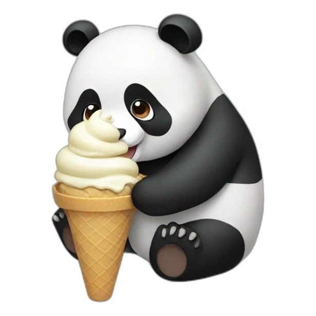 Panda eating ice cream sticker